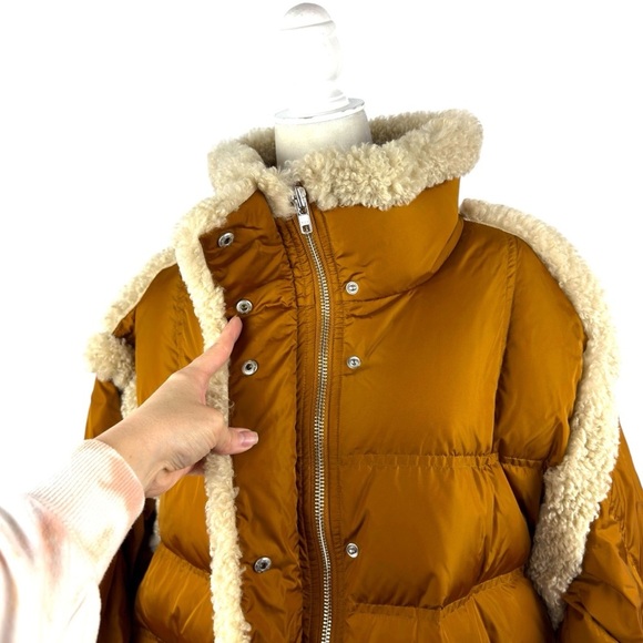 STAND STUDIO Dorothy Coat Down Jacket Caramel/Natural White Size 44 USA 12 - Picture 4 of 16